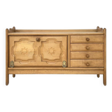 Bronze and Leather Sideboard by Guillerme and Chambron