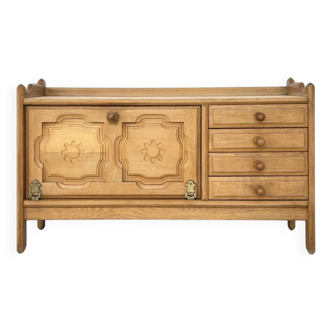 Enfilade en Bronze et Cuir par Guillerme et Chambron
