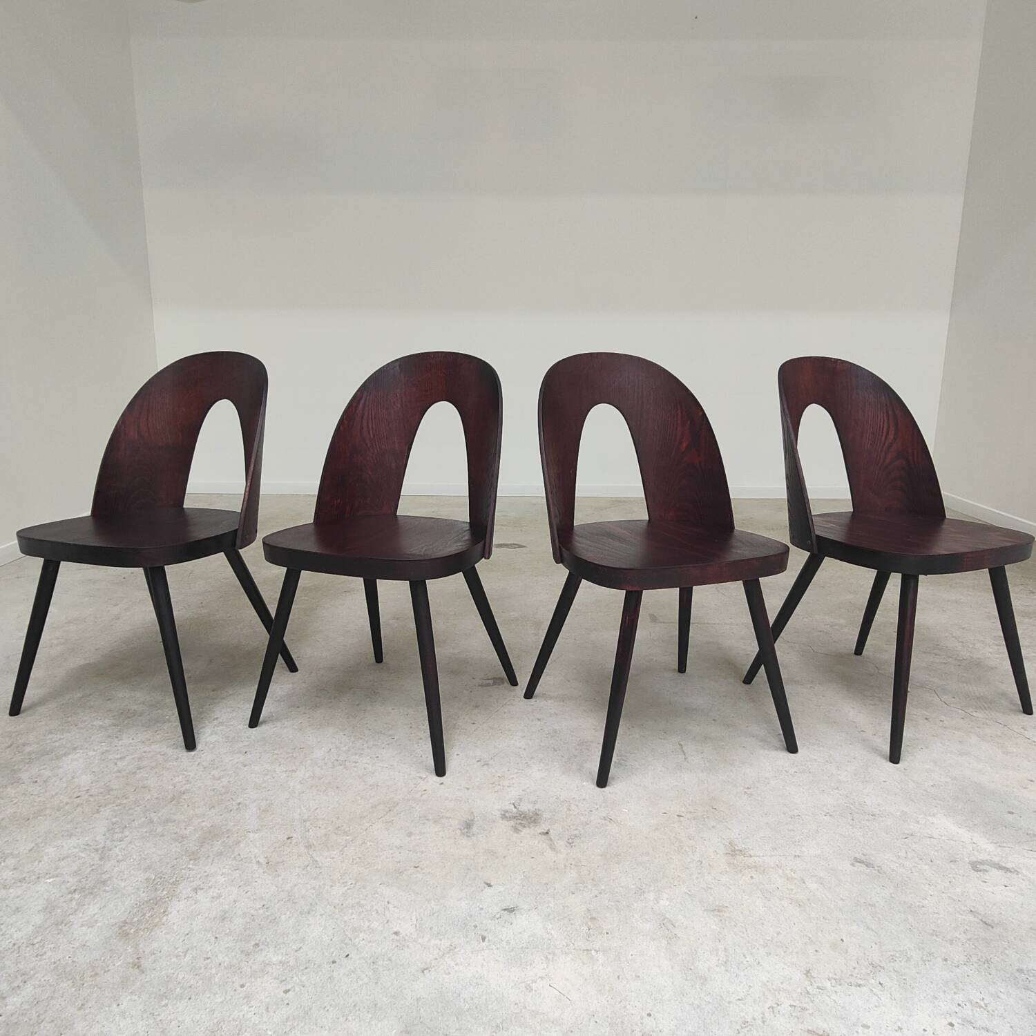Set of 4 all-wood chairs by Antonin Suman for Tatra Nabytok