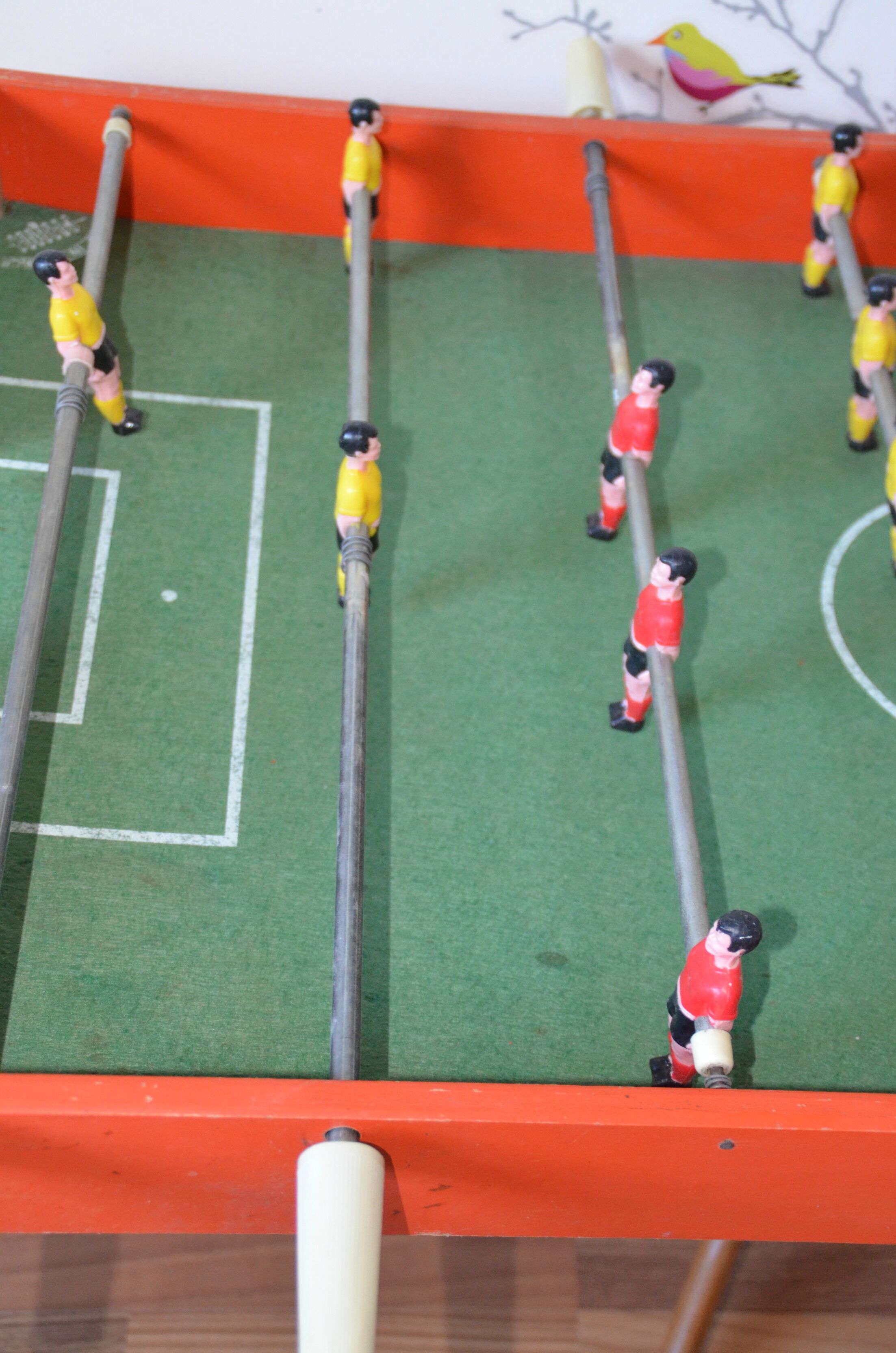 Old foosball table wooden