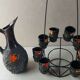 Liquor service in ceramic of Vallauris Fat Lava