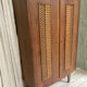 Vintage wood and rattan cabinet
