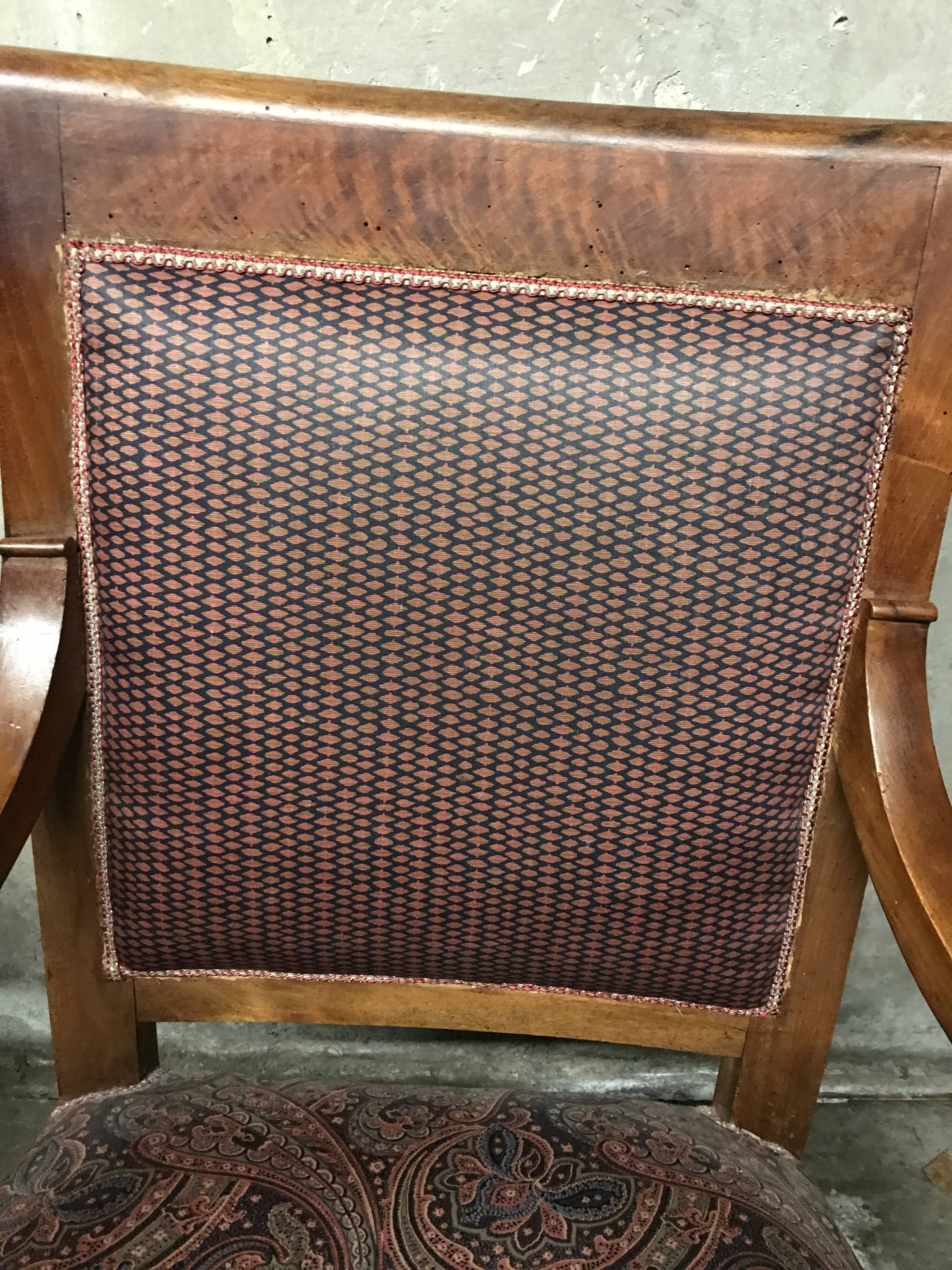 Pair of armchairs to fiddleheads Empire 19th