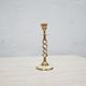 Vintage candle holder in brass and mother-of-pearl