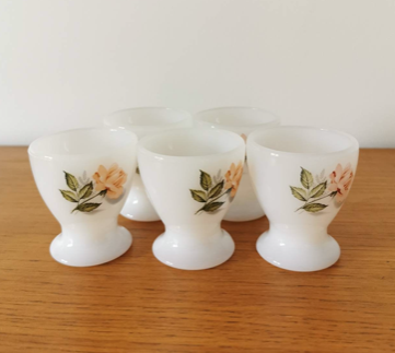 Service of 5 coqueters pastel pink pattern Arcopal