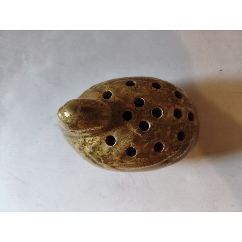 Golden earthenware flower vase "Woodcock"