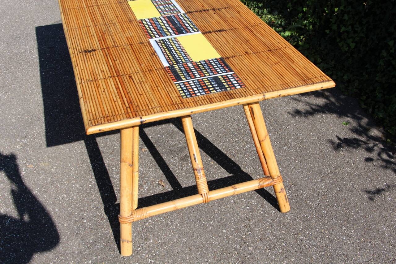 dining room table with tiles from Roger Capron