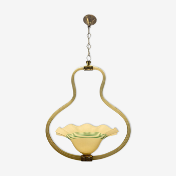 Yellow Italian Murano Glass Pendant Light