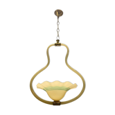 Suspension en verre de Murano italien jaune