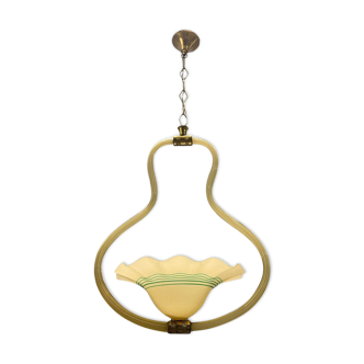 Yellow Italian Murano Glass Pendant Light