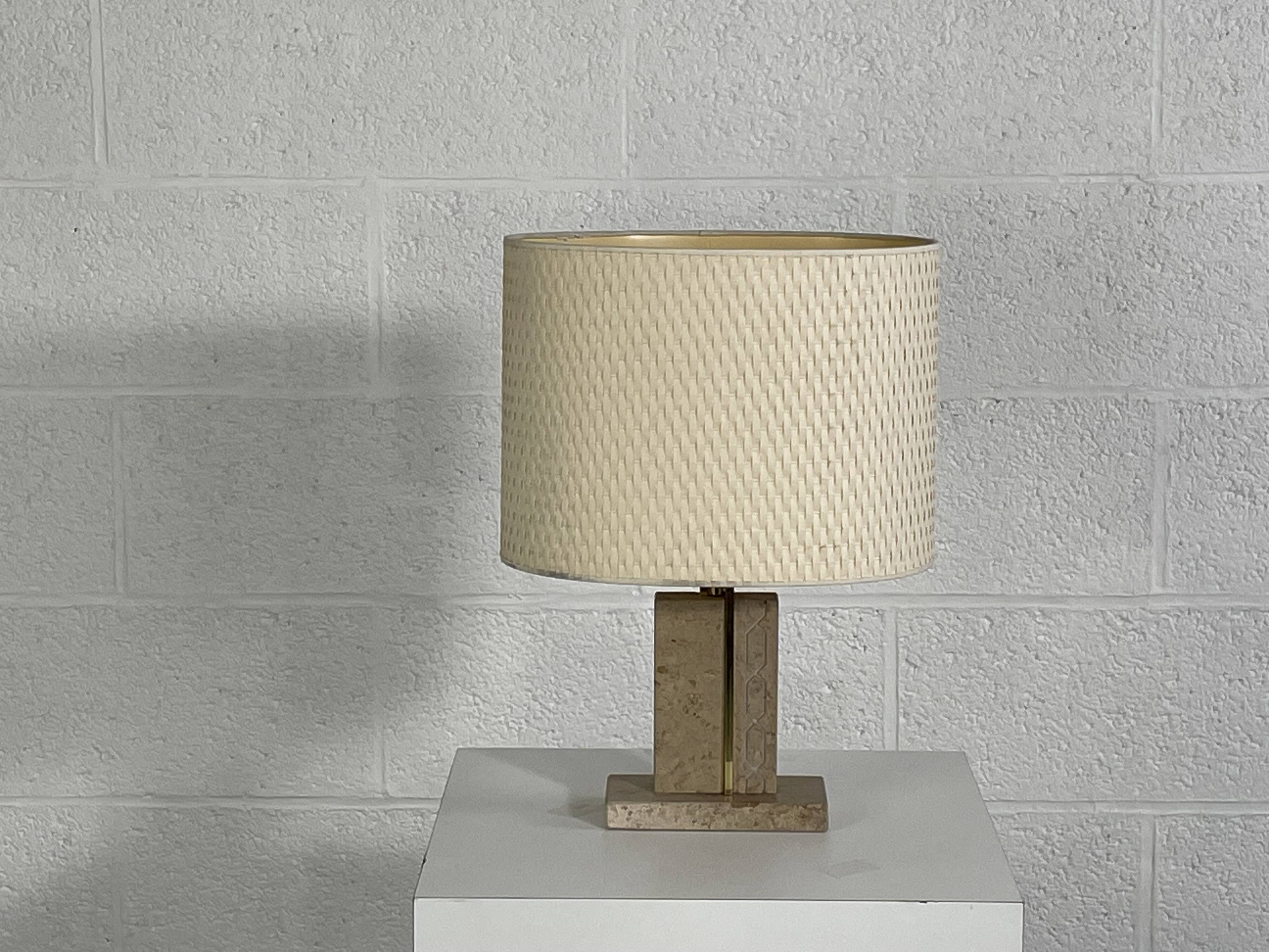 Vintage marble and brass lamp