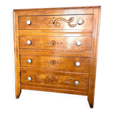 Vintage oak chest of drawers with 4 drawers, 1950s