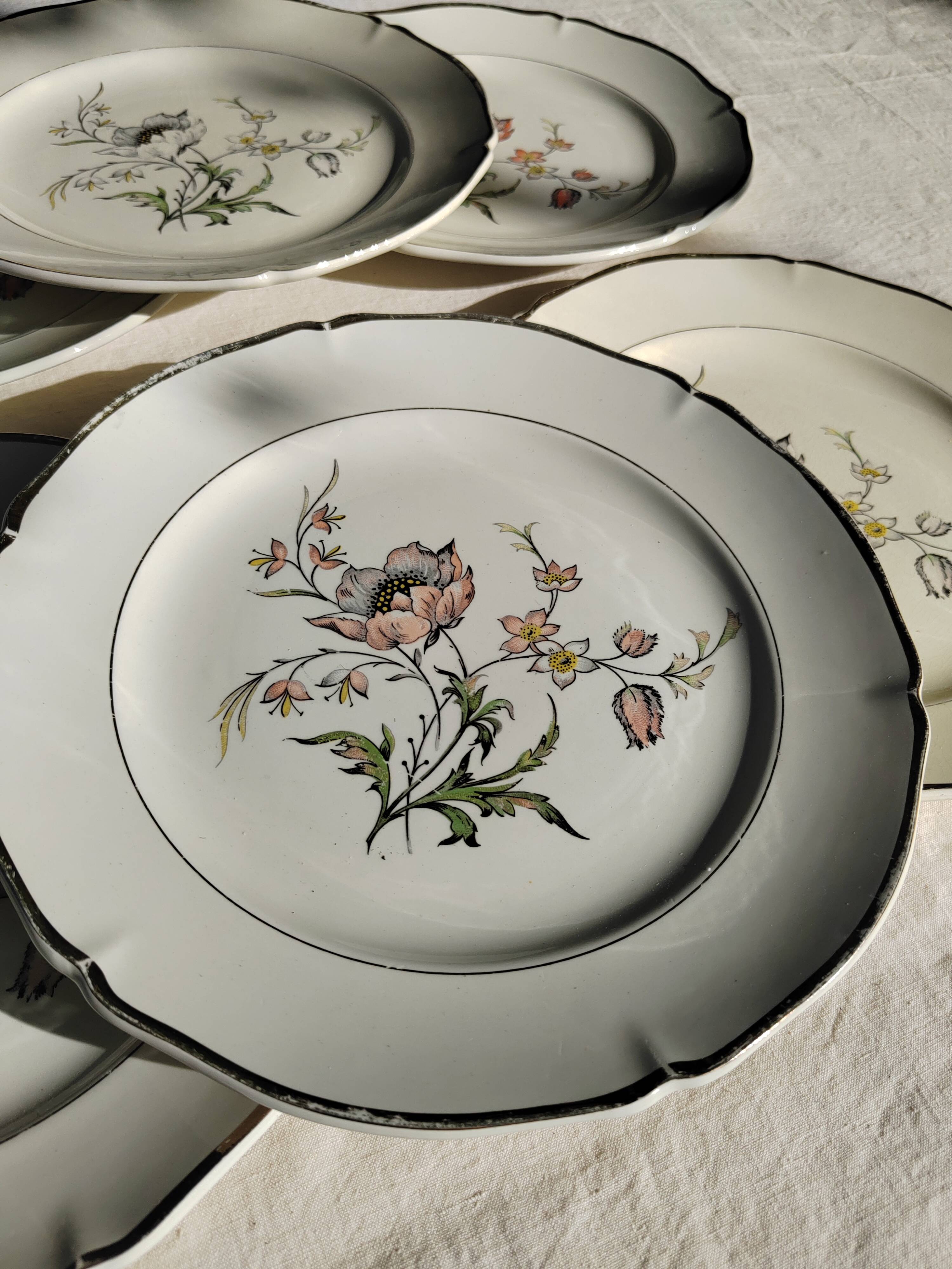 6 flat plates “Saverne” Saint Amand