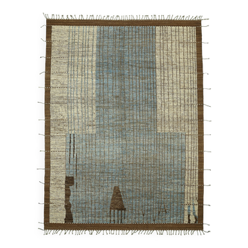 Handwoven Tribal One of a Kind 286 cm x 380 cm Brown Wool Carpet