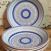Cinq assiettes creuses céramiques M.B.F.A  PORNIC vintages service Daphné