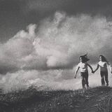 Vintage black and white photo of dunes from the 70s, framed 49 x 29 cm in a gold frame.