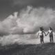 Vintage black and white photo of dunes from the 70s, framed 49 x 29 cm in a gold frame.