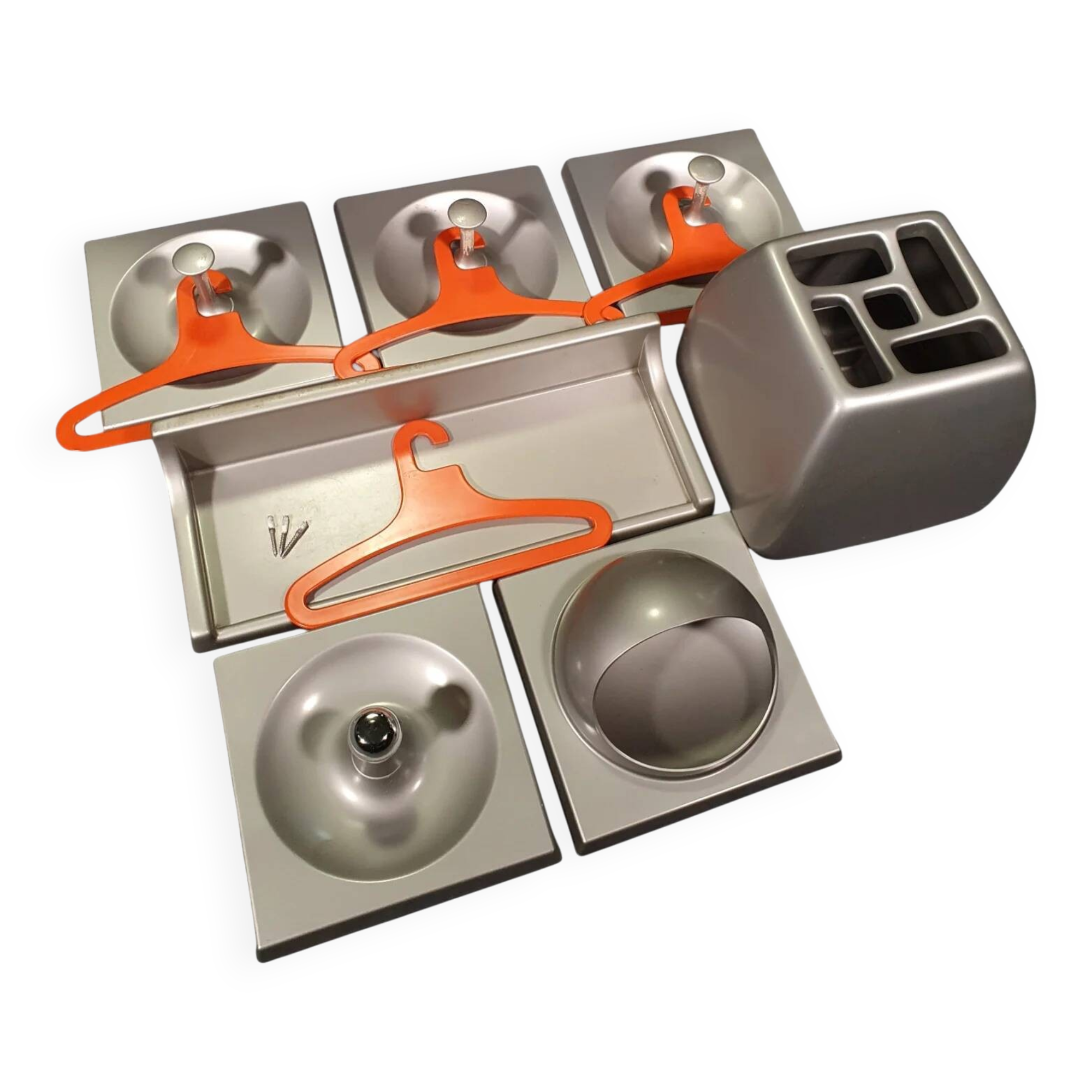 Mid-century space age Quadro set / Jürgen Lange for Schönbuch / Germany, 1960s / set of 12