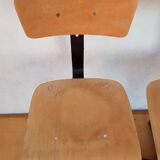 Pair of high workshop bar chairs