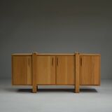 Brutalist oak sideboard, Belgium.