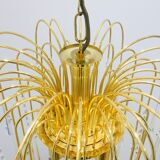 Lustre en verre de Murano et laiton Waterfall, Italie, années 1970