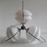 Suspension chrome and glass chandelier