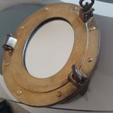 Brass porthole mirror