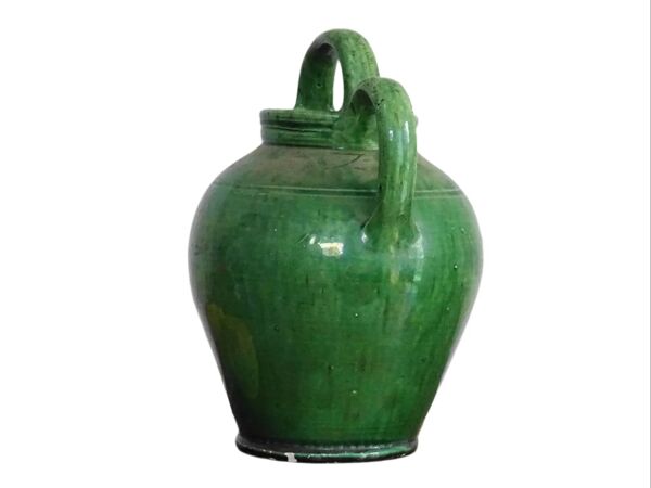 Gargoulette antique française à glaçure verte, Provençale