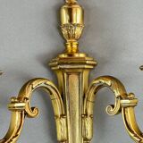 Pair of Gilt Bronze Wall Sconces, Louis XVI Style, 20th Century