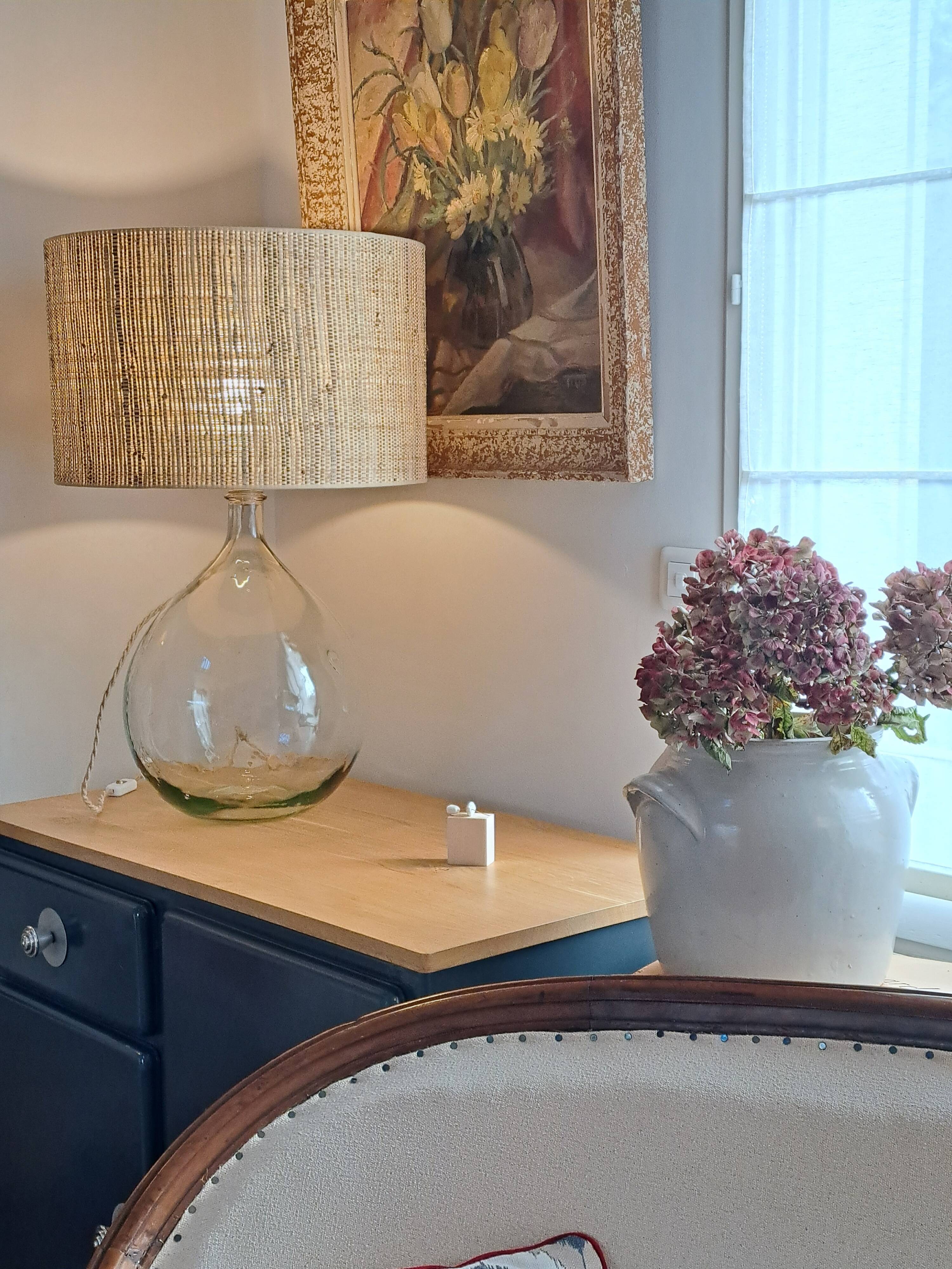 Large vintage Dame Jeanne table lamp from the 1960s