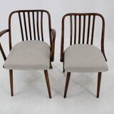 1960s Antonin Suman Set of Six Beech Dining Chairs, Restored