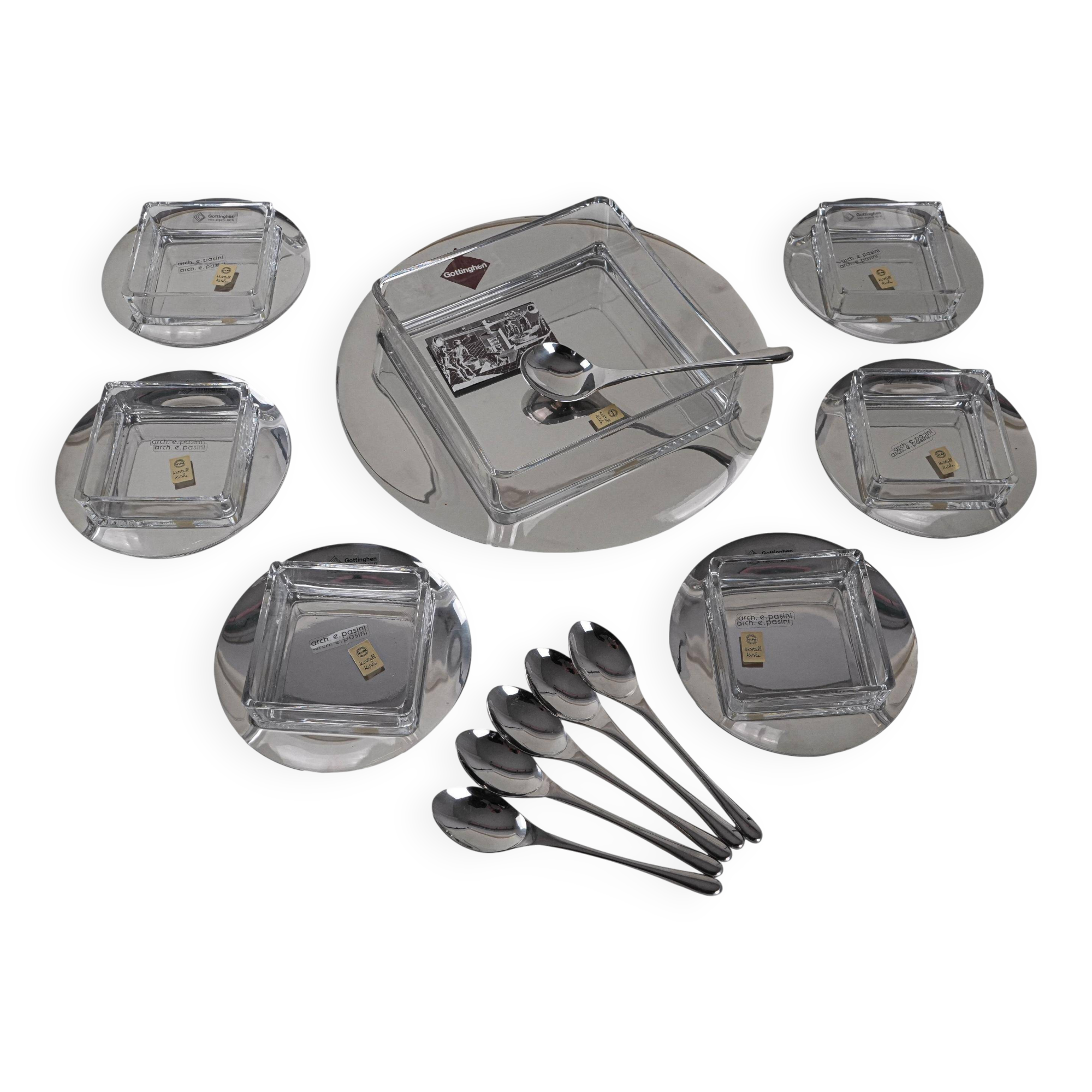 Dessert set, Italian design, 1970s, manufacturer: GOTTINGHEN