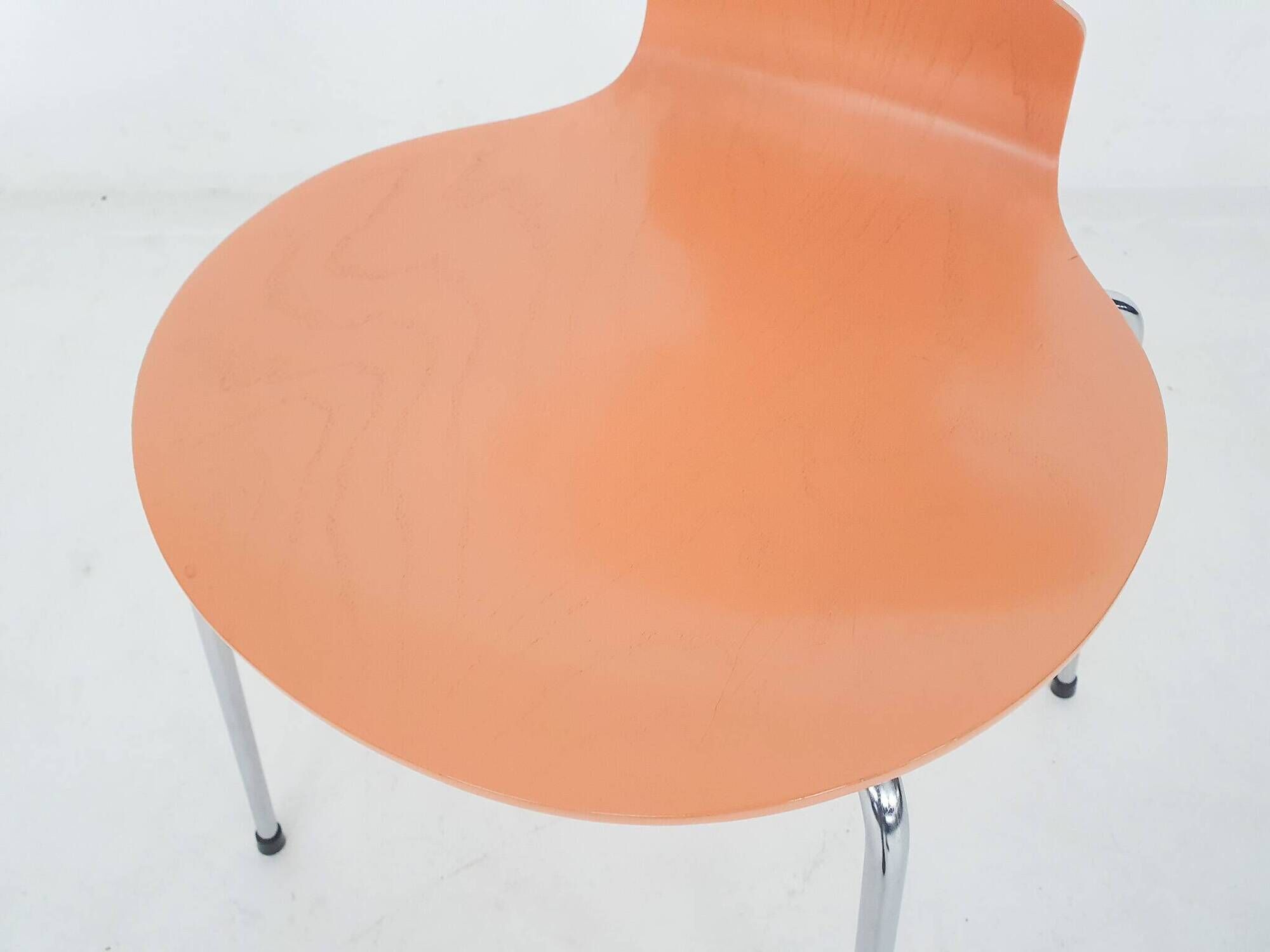 Arne Jacobsen for Fritz Hansen peach wooden "Ant" chair, Denmark 1996