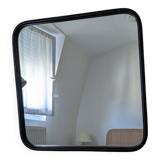 Black metal square mirror, industrial style