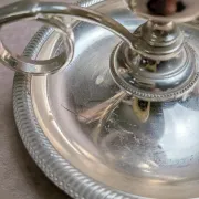Silver-plated hand candlestick – Rat of the cellar – Vintage