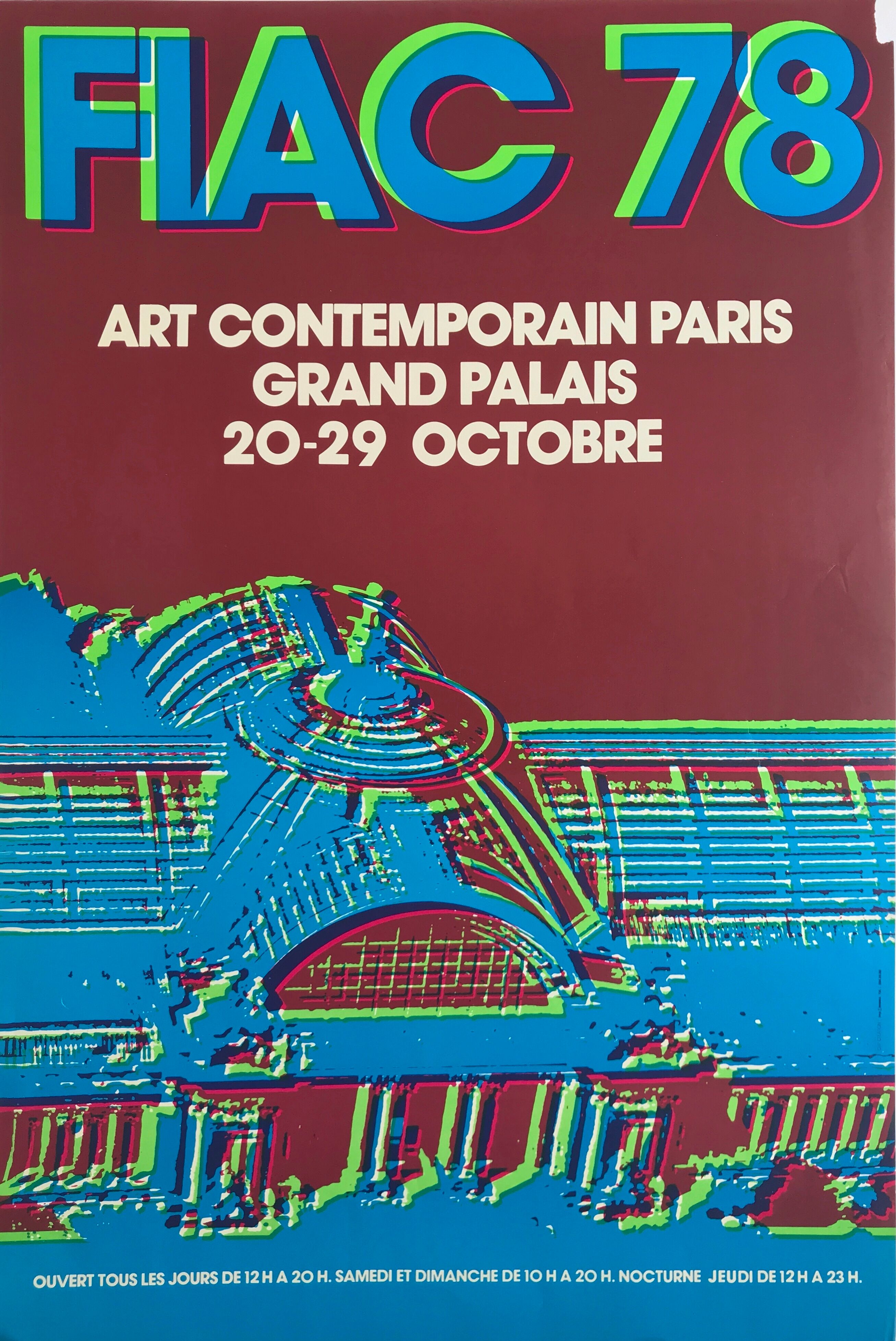Vintage poster FIAC 78, Grand Palais, 1978. Original poster
