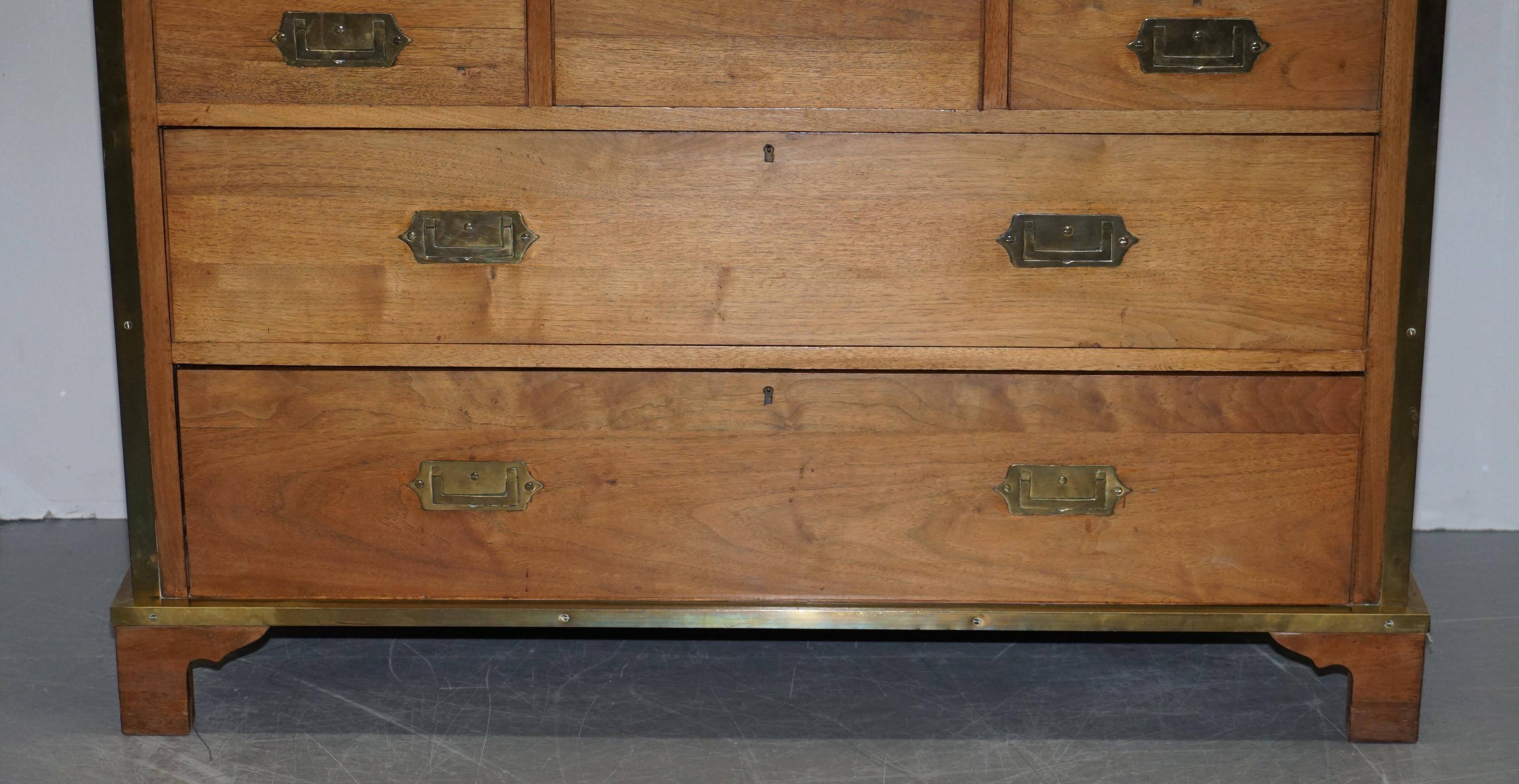 Military commode in solid oak and brass circa 1880