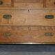 Military commode in solid oak and brass circa 1880