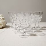 Set de 10 verre à pied vin blanc cristal d'arques Pompadour