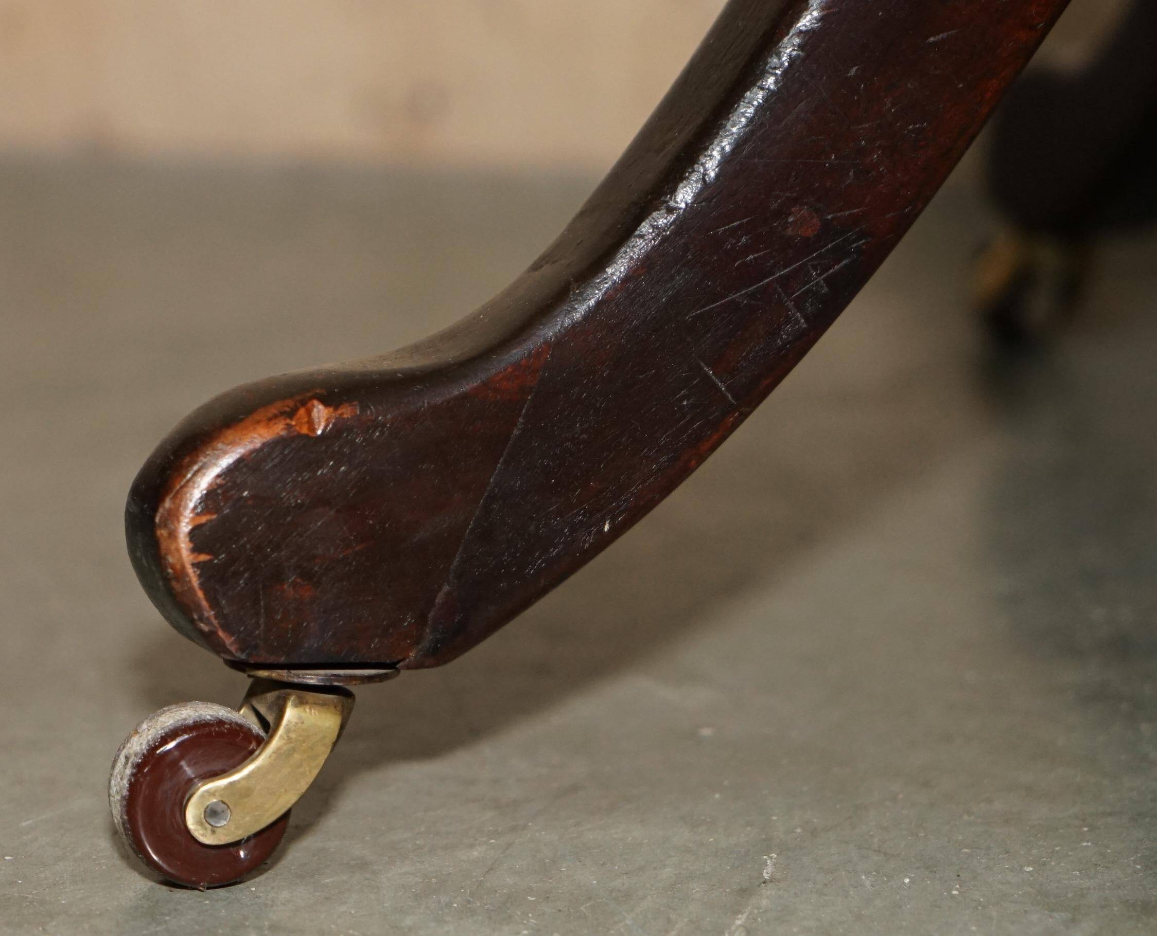 Victorian antique leather captain's chair