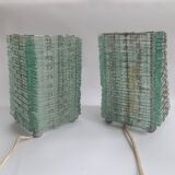 Pair of 80s glass slat lamps