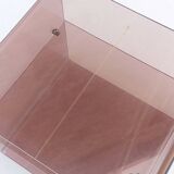 Michel Dumas smoked plexiglass rolling trolley for Roche Bobois 1970