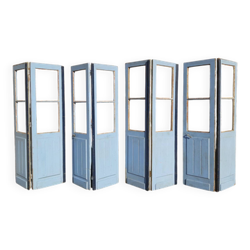Portes doubles, deux battants, bois massif (Lot de 4)