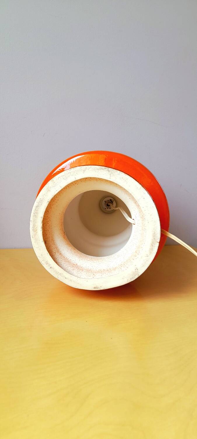 Orange ceramic lamp base 1970
