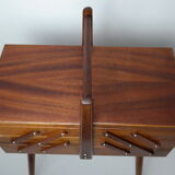 Sewing box in oak and mahogany 1950