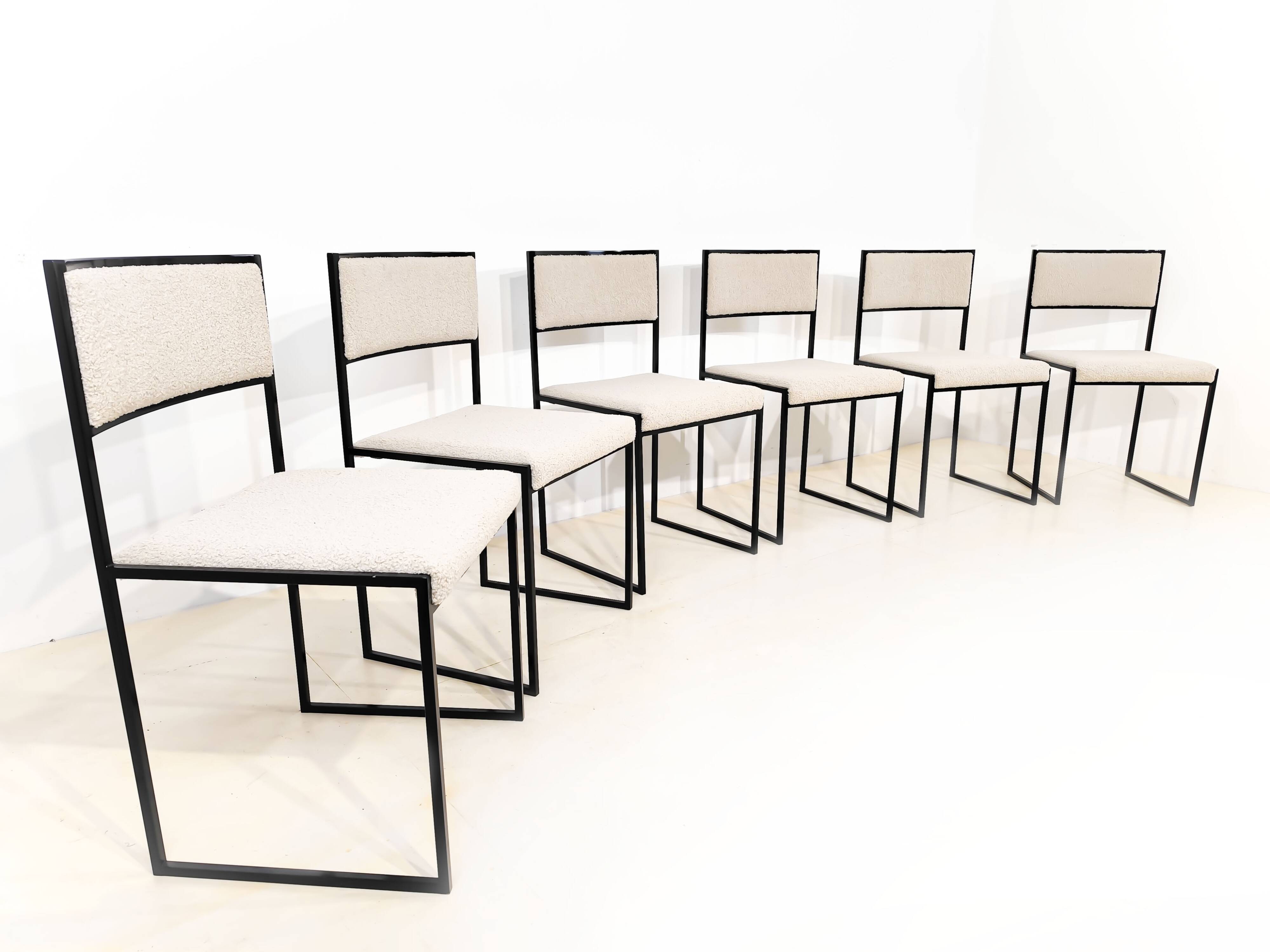 Ensemble de 6 chaises de salle à manger Willy style Rizzo