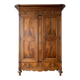 Large antique wooden wardrobe with drawer.