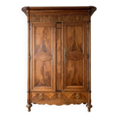 Grande armoire ancienne en bois massif avec tiroir