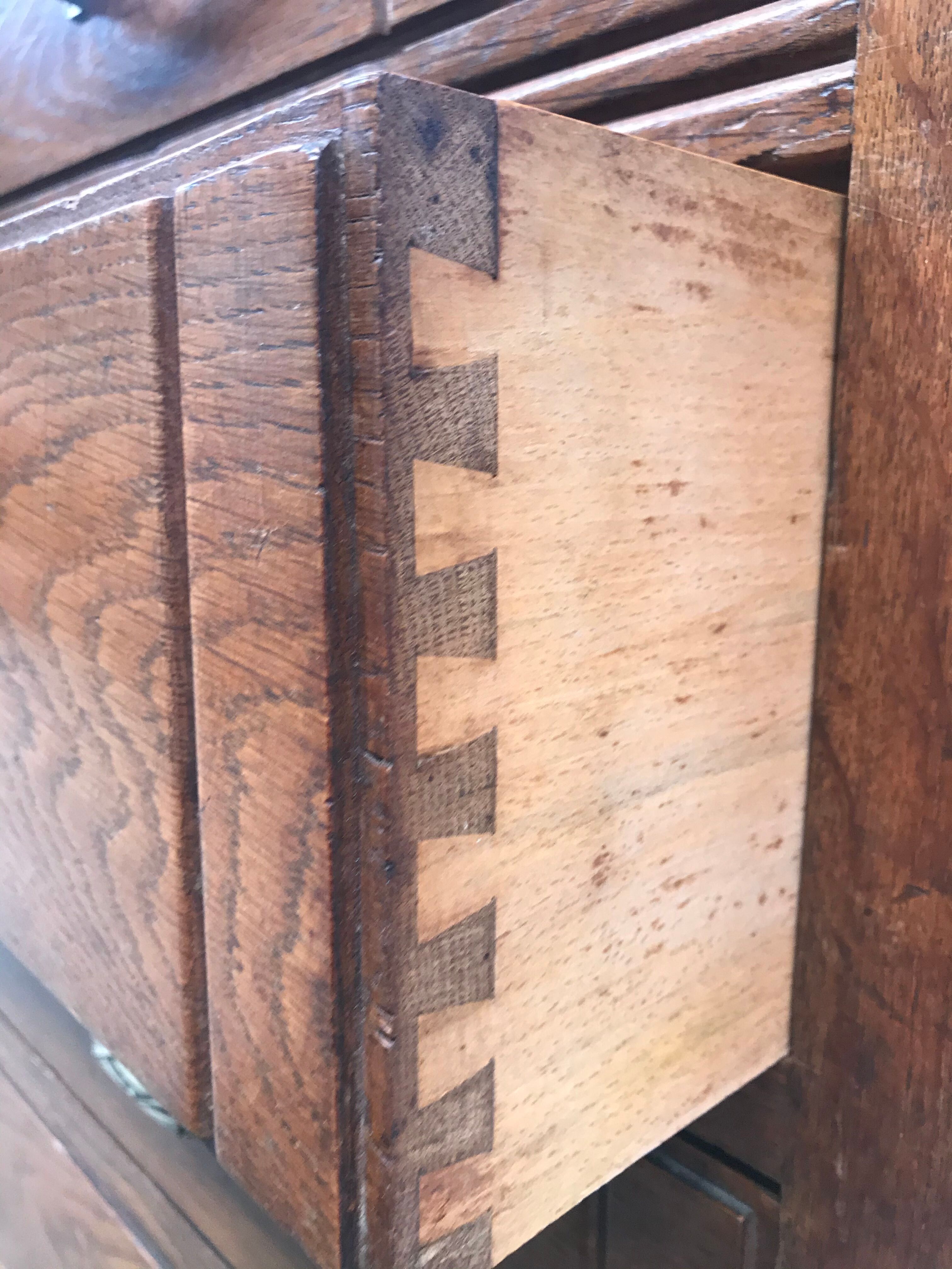 Art deco solid oak chest of drawers