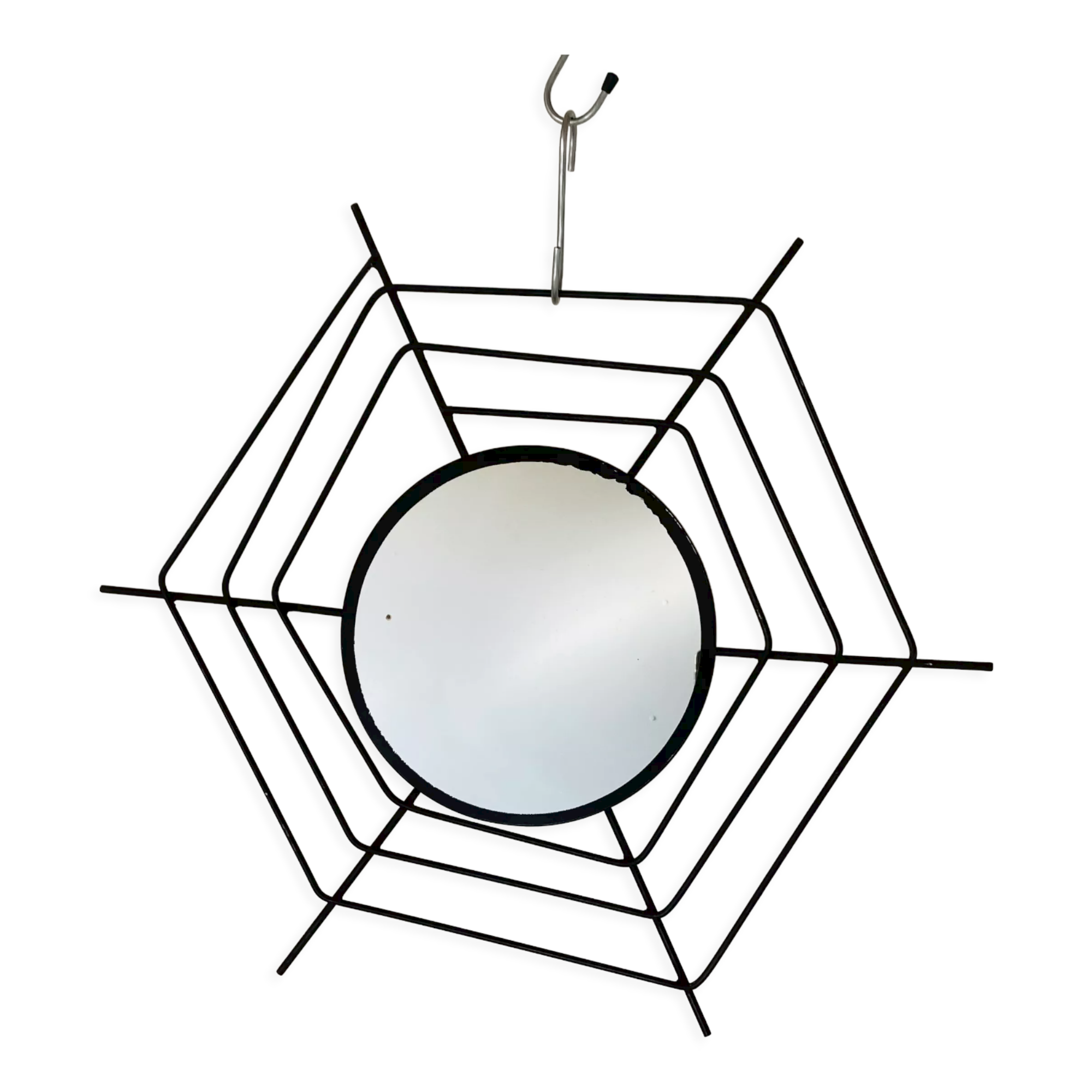1960s vintage spiderweb wall mirror, 64 cm